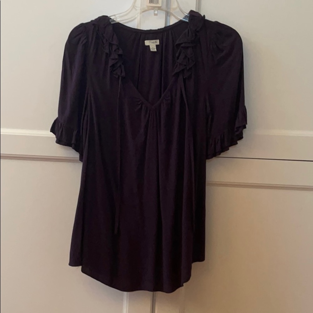 Plum short sleeved blouse
